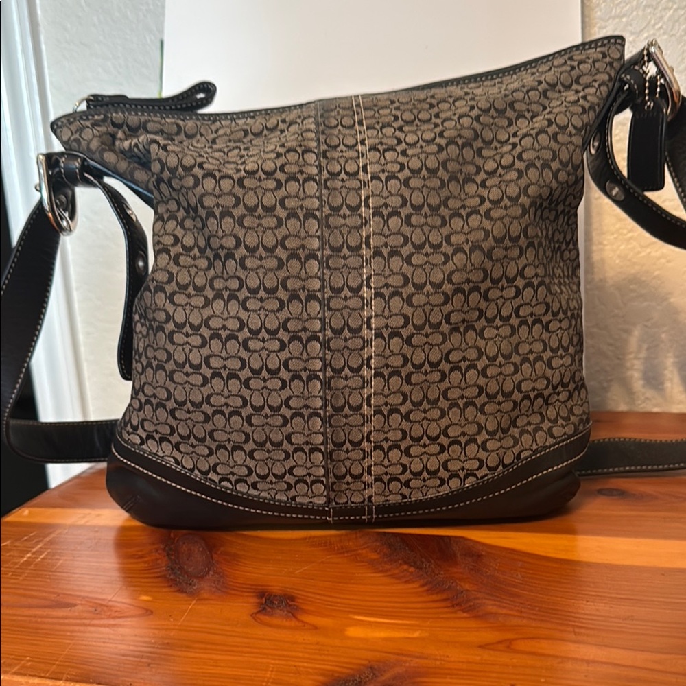 Coach Monogram Black and Gray Tote
